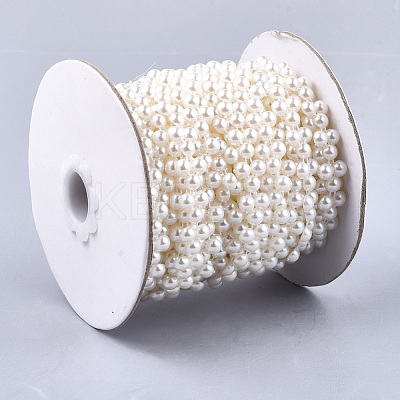 ABS Plastic Imitation Pearl Beaded Trim Garland Strand AJEW-S073-10-1