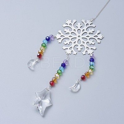 Crystals Chandelier Suncatchers Prisms Chakra Hanging Pendant LS-AJEW-I040-07P-1