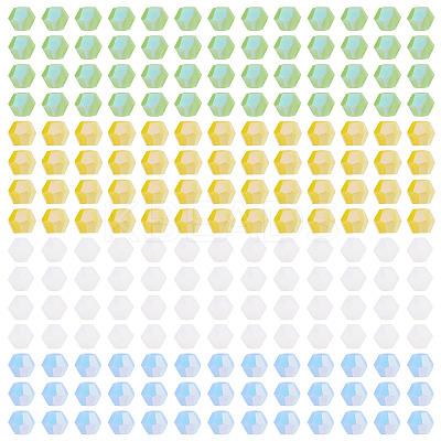 4 Strands 4 Colors AB Color Plated Opaque Glass Beads Strands GLAA-TADJ0001-20C-1