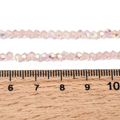 AB Color Plated Transparent Glass Beads Strands GLAA-G127-01A-1