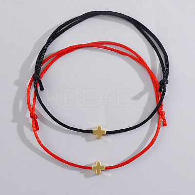 Adjustable Fibre Cord Bracelets RV4258-2-1