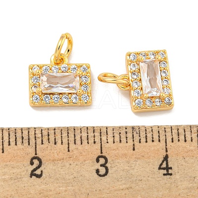 Brass Micro Pave Clear Cubic Zirconia Pendants KK-P275-31G-1