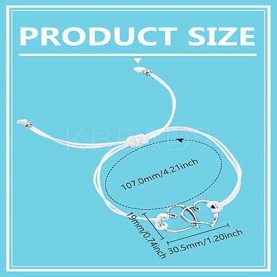1Pc Adjustable Alloy & Waxed Cord Anklets for Women AJEW-LP0007-58A-1