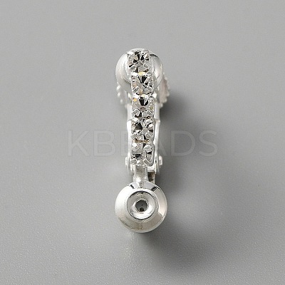Brass with Crystal Rhinestone Clip-on Earring Findings FIND-WH0127-03S-1