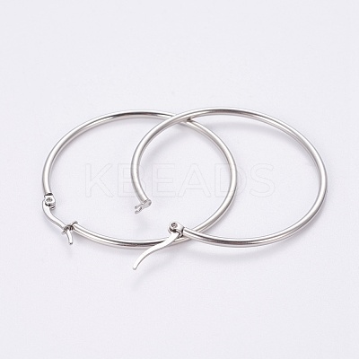 304 Stainless Steel Hoop Earrings EJEW-WH0002-03B-P-1