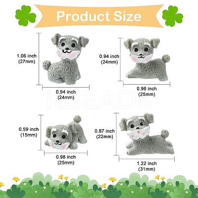 20Pcs 4 Styles Mini Resin Dog Ornaments RESI-CJ0004-85-1