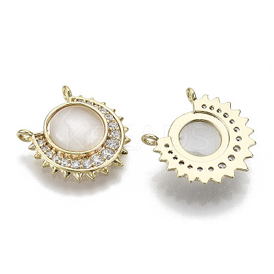 Brass Micro Pave Cubic Zirconia Charms KK-N232-91-NF-1