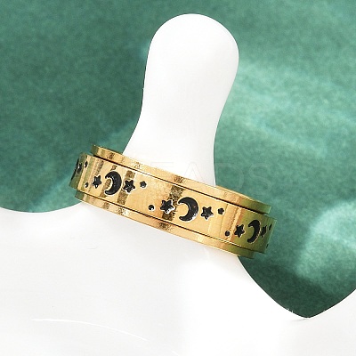 304 Stainless Steel Enamel Rotating Finger Rings RJEW-A074-03G-1