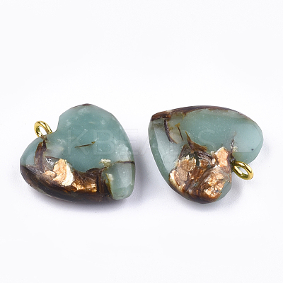 Assembled Bronzite and Aqua Terra Jasper Pendants X-G-T111-04B-1