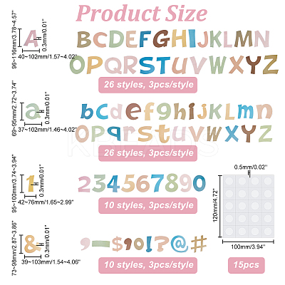 Bohemia Paper Letter Number Decorative Stickers DIY-WH0349-127-1