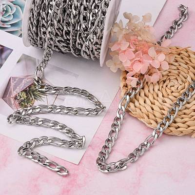 Tarnish Resistant 304 Stainless Steel Mother-Son Figaro Chains CHS-A003H-2.3NK-1