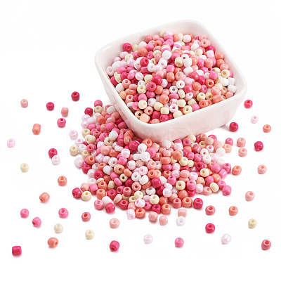 Opaque Glass Round Seed Beads GLAA-TAC0025-07B-04-1