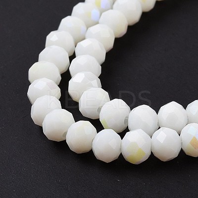 Electroplate Opaque Solid Color Glass Beads Strands LS-EGLA-A034-P8mm-L17-1