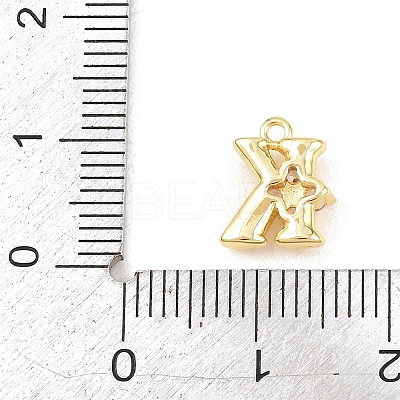 Brass Micro Pave Clear Cubic Zirconia Charms KK-Z151-18G-K-1