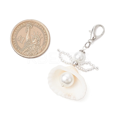 Angel Clam Shell Pendant Decoration HJEW-MZ00246-02-1