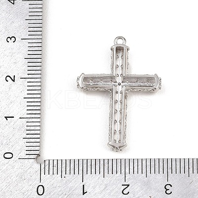 Rack Plating Brass Micro Pave Cubic Zirconia Pendants KK-Q786-04P-01-1