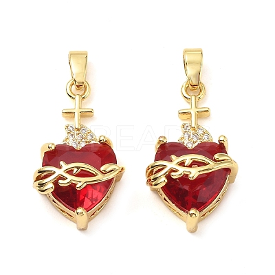 Brass Micro Pave Cubic Zirconia Pendants KK-G533-08G-1