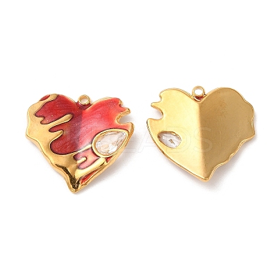 304 Stainless Steel Enamel Pendants STAS-K256-07G-01-1