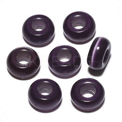 Cat Eye European Beads G-S359-071J-1