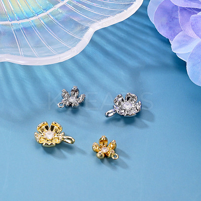 4Pcs 4 Styles Brass Pendants KK-TA0009-06-1