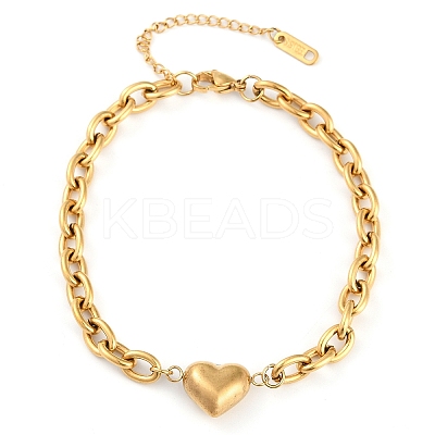 304 Stainless Steel Cable Chain Link Bracelets for Women LS-BJEW-M051-01G-1