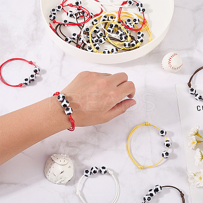 24Pcs 4 Colors Adjustable Waxed Nylon Thread Braided Beads Bracelets BJEW-GF0001-33-1