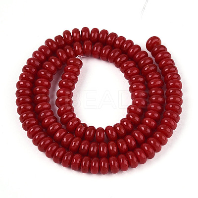 Opaque Spray Painted Glass Beads GLAA-ZX008-6mm-18O-1