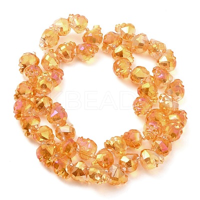 Transparent Electroplated Glass Beads Strands GLAA-G104-02A-1