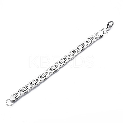 Non-Tarnish 201 Stainless Steel Byzantine Chain Bracelets BJEW-S057-76-1