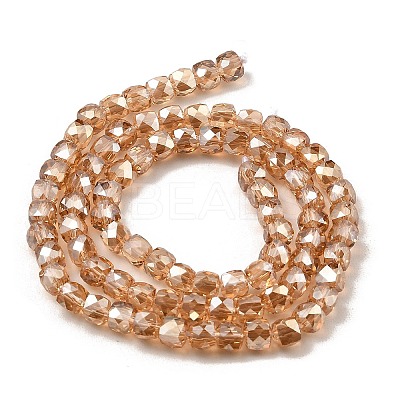 Electroplate Transparent Glass Beads Strands GLAA-C029-03B-07-1