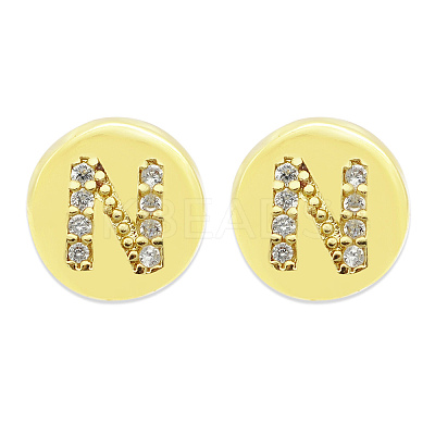 Brass Micro Pave Clear Cubic Zirconia Beads KK-T030-LA843-NX3-1