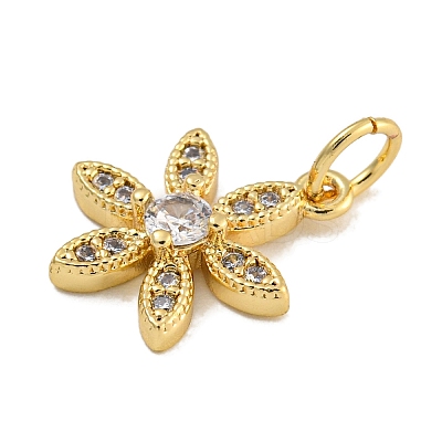 Rack Plating Brass Micro Pave Clear Cubic Zirconia Charms KK-U030-19G-1