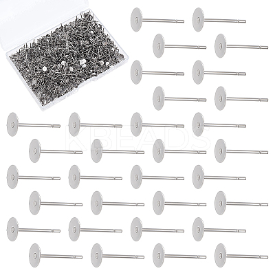 1000Pcs Tarnish Resistant 304 Stainless Steel Stud Earring Settings STAS-ME0001-50B-1
