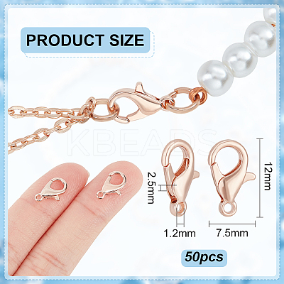 5 Bags Brass Lobster Claw Clasps FIND-BC0005-20RG-1