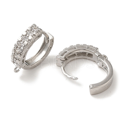 Rack Plating Brass Micro Pave Clear Cubic Zirconia Hoop Earrings Finding EJEW-B062-12P-1