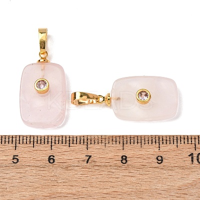 Natural Rose Quartz Pendants G-P628-01G-08-1