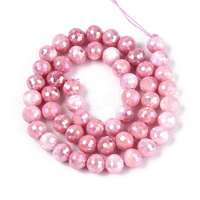 Anti-Tarnish Electroplate Glass Beads Strands GLAA-N056-8mm-04-1