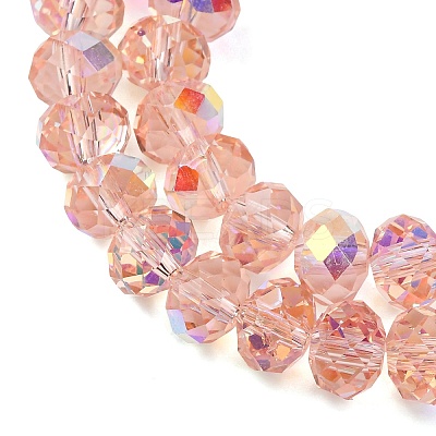 Electroplate Transparent Glass Beads Strands EGLA-A046-01C-15-1