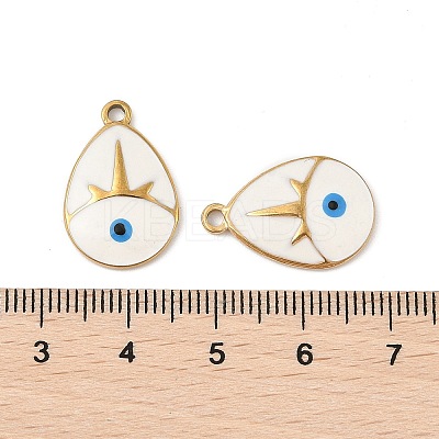 304 Stainless Steel Enamel Pendants STAS-P380-03G-1