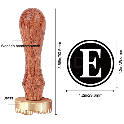 1Pc Golden Tone Brass Stamp Head DIY-CP0007-80E-1
