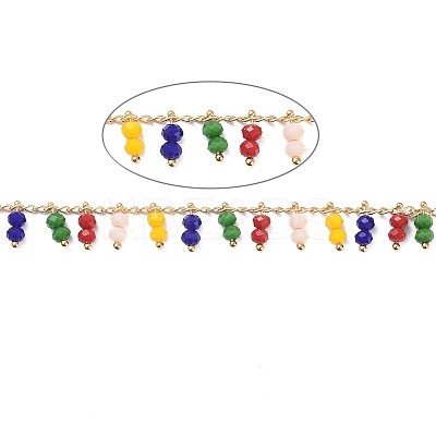 3.28 Feet Handmade Glass Beaded Chains X-CHC-I006-16D-1