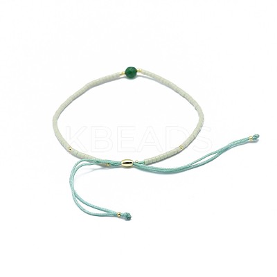 Adjustable Natural Agate Braided Bead Bracelets BJEW-F391-A15-1