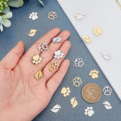 24Pcs 6 Style Stainless Steel Links Connectors STAS-UN0027-65-1