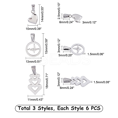 304 Stainless Steel Pendants STAS-UN0012-48-1