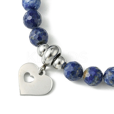 Natural Lapis Lazuli Beaded Bracelets BJEW-JB09886-01-1