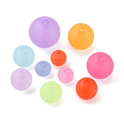 80G 4 Styles Transparent Acrylic Ball Beads FACR-FS0001-02-1