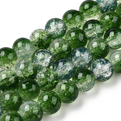 Transparent Crackle Baking Paint Glass Beads Strands DGLA-T003-01C-04-1