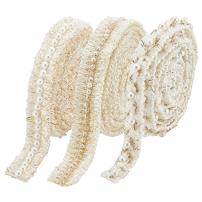 3Pcs 3 Styles Polyester Braided Lace Ribbons DIY-PH0021-26-1