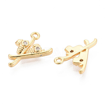 Brass Pave Cubic Zirconia Charms KK-N263-107G-1