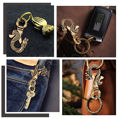 4Pcs 2 Styles Tibetan Style Brass Lobster Claw Clasps FIND-AR0002-52-1